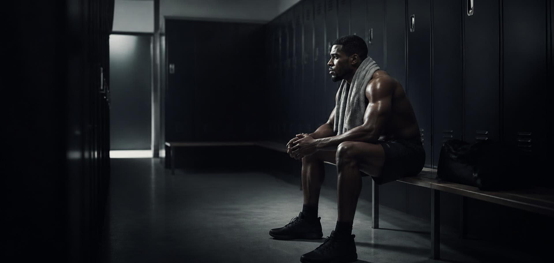 Athlete resting after training